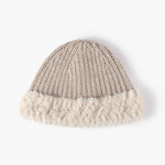 Fuzzy Hem Knit Hat