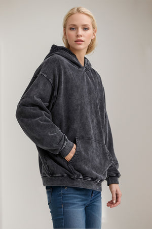 Basic Bae Drop Shoulder Long Sleeve Hoodie with Kangaroo Pocket