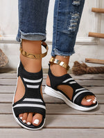 Cutout Mesh Peep Toe Sandals