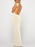 Backless Wide Strap Maxi Dress
