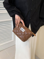 Solid Quilted Clutch with Zipper