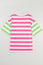 Striped Round Neck Half Sleeve T-Shirt