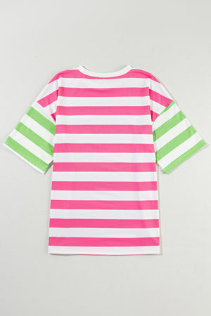 Striped Round Neck Half Sleeve T-Shirt