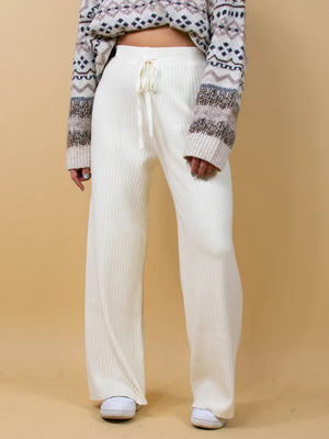 Ribbed Wide Leg Sweater Pants