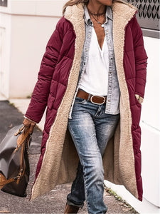 Plus Size Zip Up Sherpa Hooded Coat