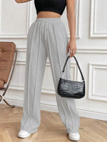 Drawstring Elastic Waist Pants with Pockets