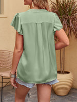 Mandy Notched Short Sleeve Blouse