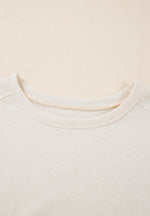 Pearl Detail Round Neck Half Sleeve Blouse