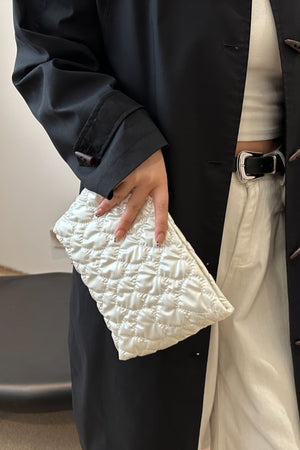 Ruched Heart Clutch with Zipper