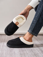 Contrast Round Toe Flat Slippers