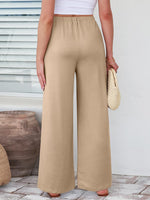 Elastic Waist Wide Leg Pants