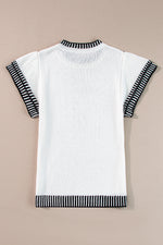 Round Neck Short Sleeve Knit Top