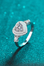 1 Carat Moissanite 925 Sterling Silver Heart Ring