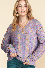 Confetti V-Neck Long Sleeve Sweater