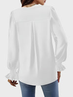 V-Neck Flounce Sleeve Top