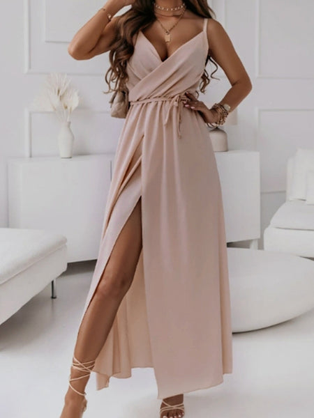 Tied Surplice Sleeveless Midi Cami Dress Sois Inspire Tied Surplice Sleeveless Midi Cami Dress Sois Inspire