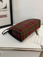 Contrast Plaid Clutch with Zipper