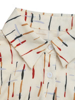 Perfee Printed Collared Neck Short Sleeve Shirt