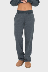 Mono B Elastic Waist Fleece Pants with Pockets