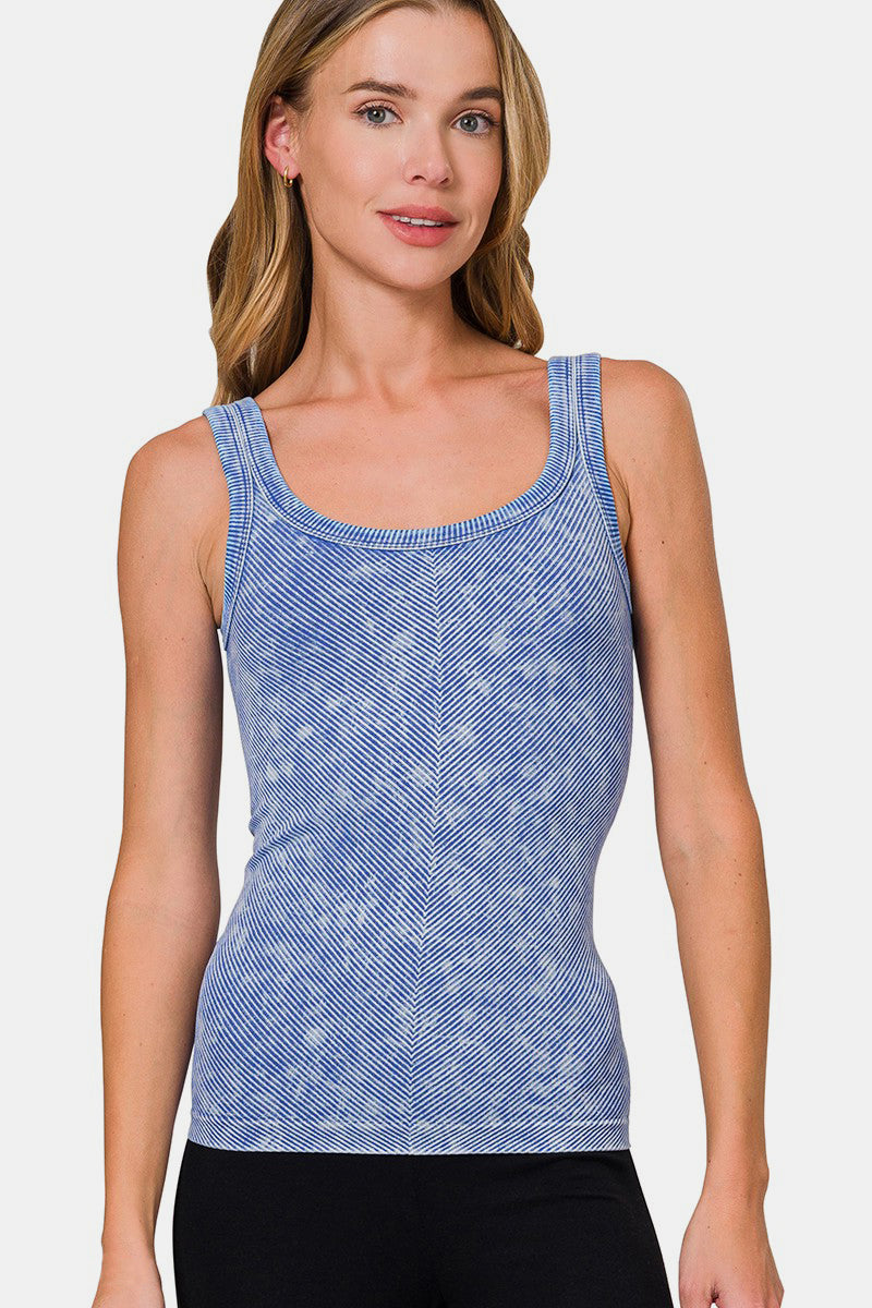 Zenana Ribbed Scoop Neck Tank