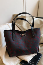 Polyester Bow Polka Dot Tote Bag