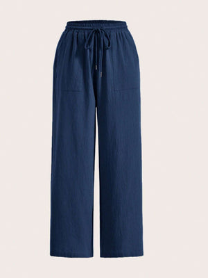 Drawstring Wide Leg Pants