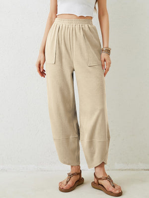 Lovelet Elastic Waist Wide Leg Pants