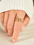 LOVE 18K Gold-Plated 925 Sterling Silver Ring