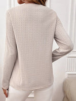 Lace Detail V-Neck Long Sleeve T-Shirt