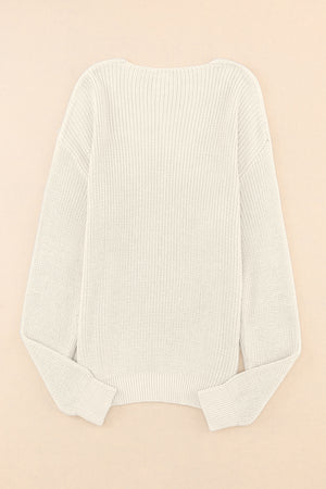 V-Neck Drop Shoulder Sweater