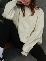 Round Neck Dropped Shoulder Long Sleeve Sweatshirt