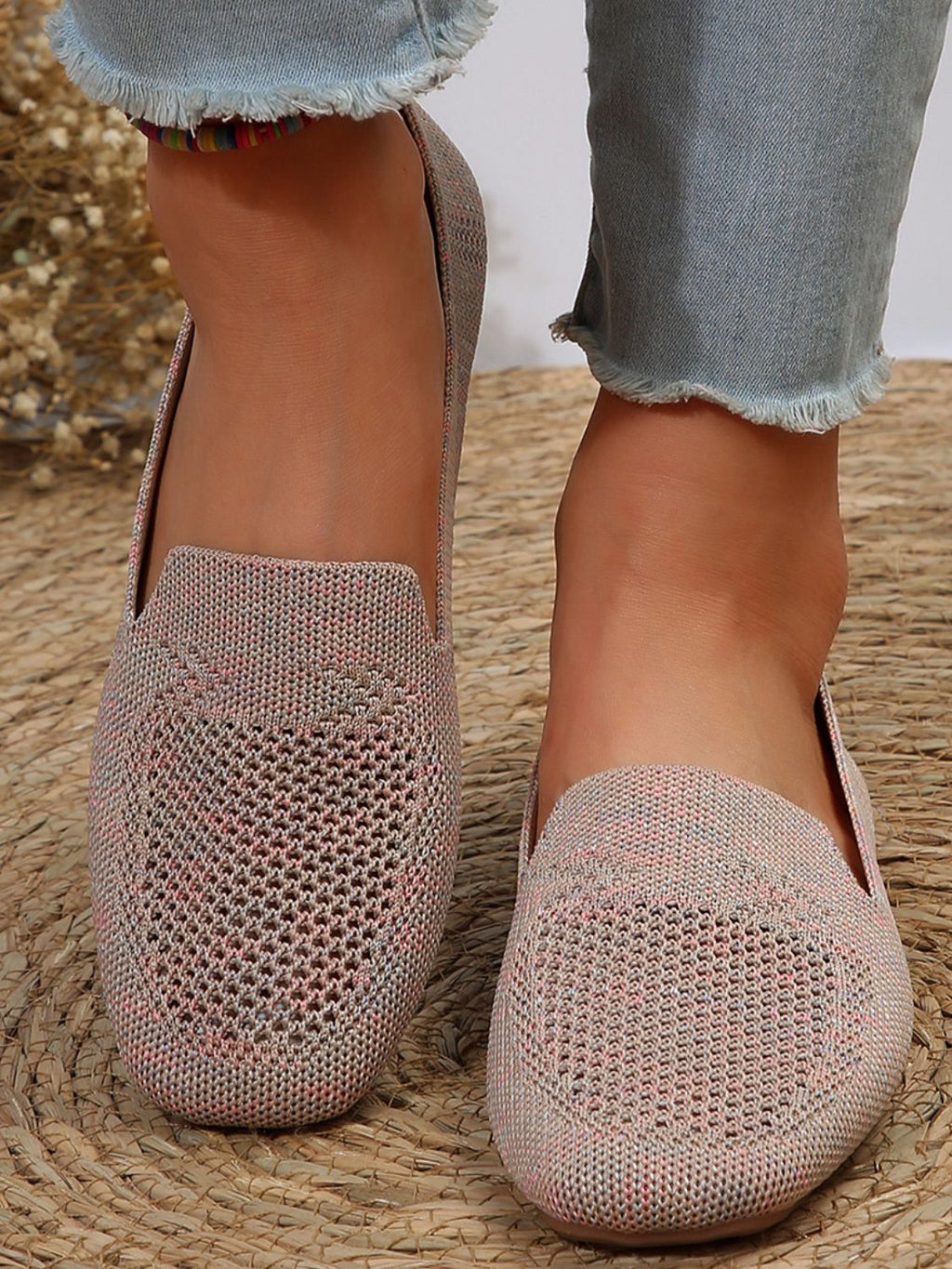 Square Toe Flat Slip-Ons