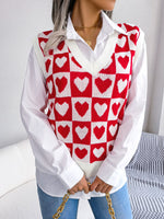 Heart V-Neck Sweater Vest