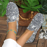 Sequin Round Toe Slip-Ons