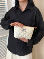 Solid Quilted Clutch with Zipper