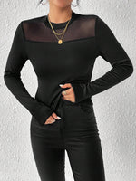 Mock Neck Long Sleeve T-Shirt