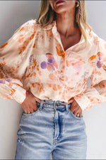 Printed Collared Neck Long Sleeve Shirt