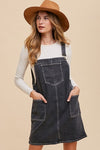 Annie Wear Wide Strap Denim Overall Dress with Pockets