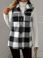 Plaid Button Up Vest Coat