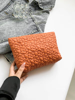 Flower Texture Polyester Clutch