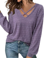 Crisscross Cutout Long Sleeve Top