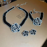 Alloy Crystal Rose Necklace