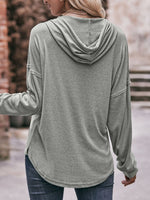 Mandy Drawstring Drop Shoulder Long Sleeve Hoodie