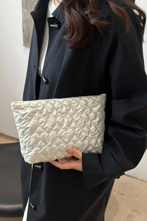 Ruched Heart Clutch with Zipper