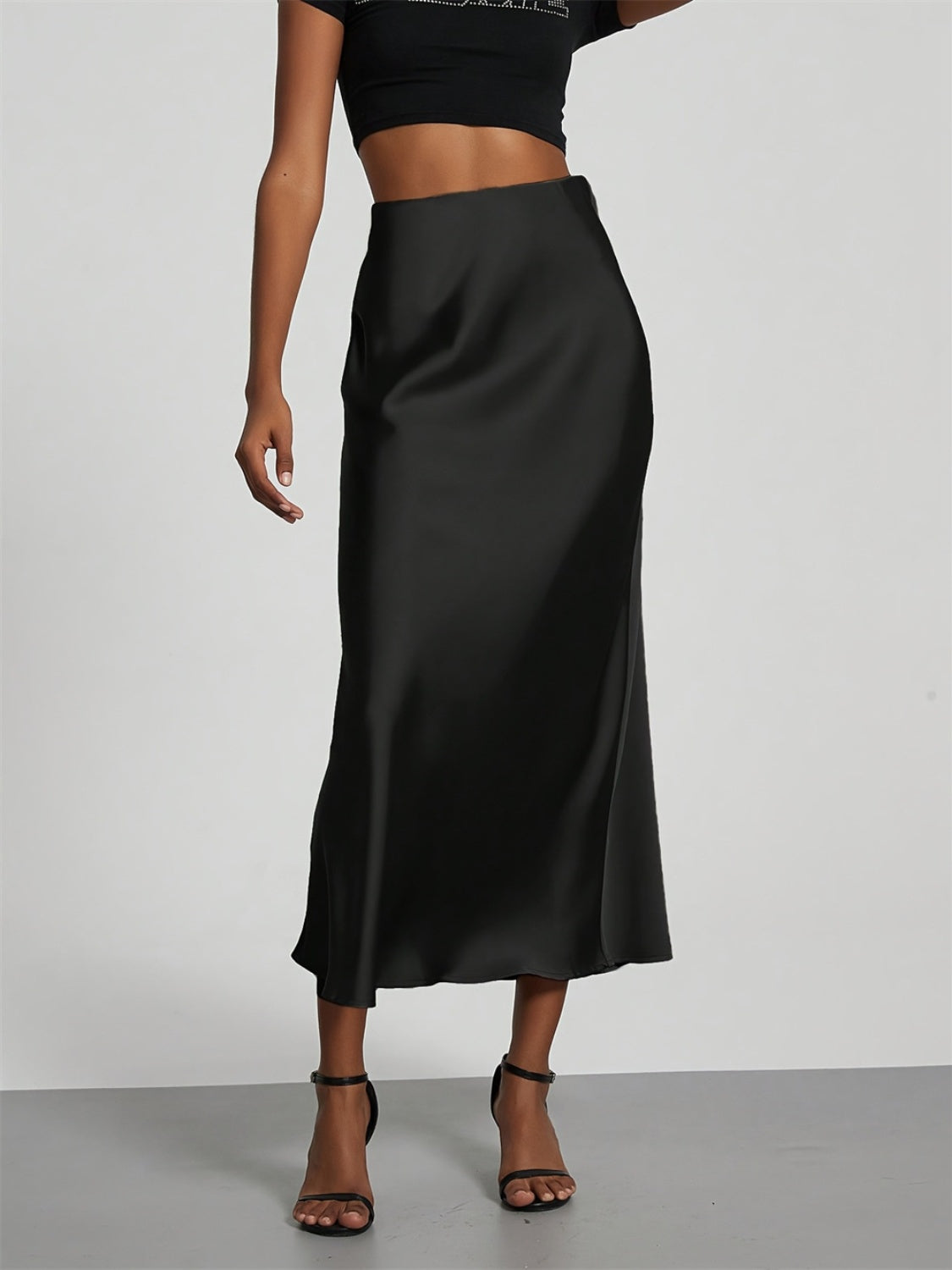 High Rise Midi Skirt