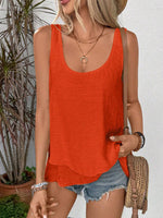 Layered Scoop Neck Wide Strap Tank