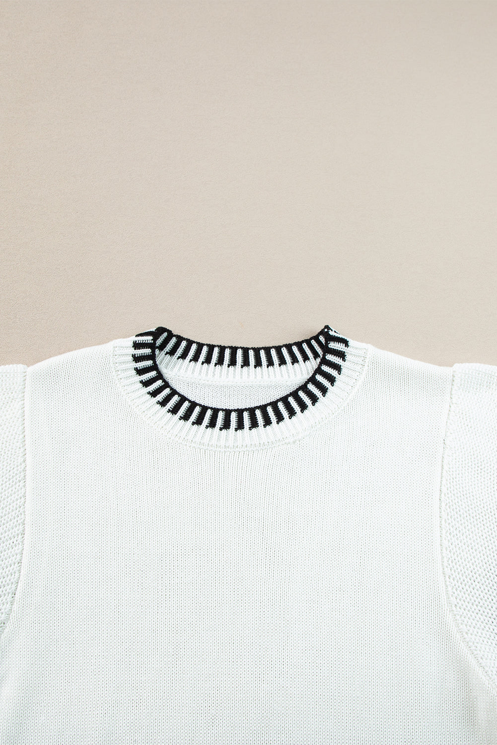 Round Neck Short Sleeve Knit Top