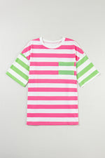 Striped Round Neck Half Sleeve T-Shirt