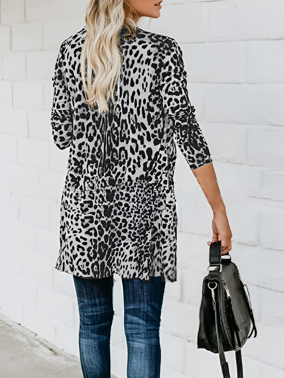 Leopard Button Up Long Sleeve Cardigan