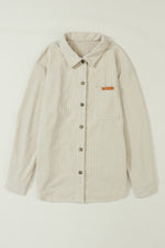 Corduroy Button Up Pocketed Shacket